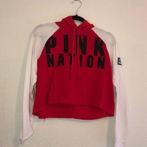 PINK: Cropped Pink Nation Sweatshirt